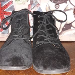 Black velvet boots